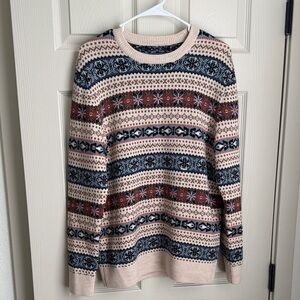 UNTUCKit Multicolor Patterned Crew Neck Sweater